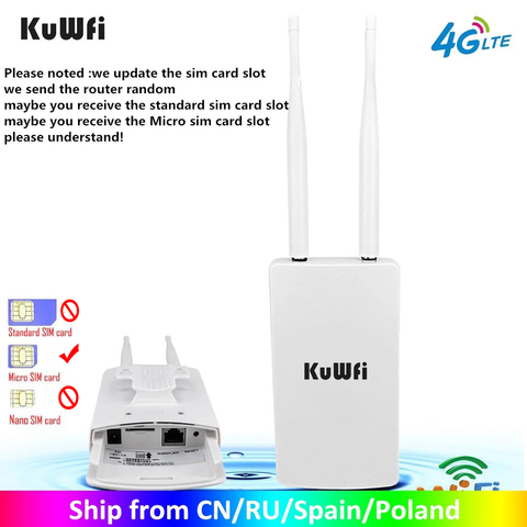 KuWFi Waterproof Outdoor 4G CPE Router 150Mbps CAT4 LTE Routers 3G/4G SIM Card WiFi Router for IP Camera/Outside WiFi Coverage ► Photo 1/6