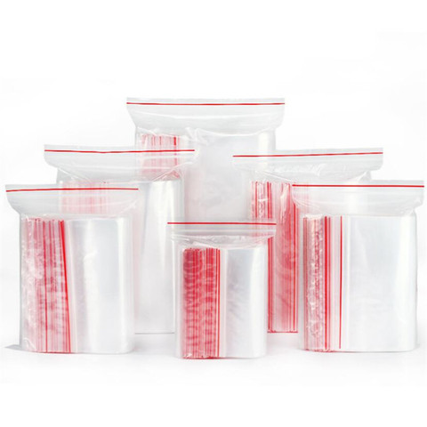 100pcs Zip Lock Bags Package Poly Pouch Small Jewelry Packing Reclosable Vacuum Storage Bag Clear Food Storage Thick Fresh bag ► Photo 1/6