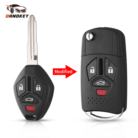 Dandkey Remote Car Flip Folding Key Shell Case Keyless Fob 3 4 Buttons Fit MIT11R For Mitsubishi Galant Eclipse Lancer Outlander ► Photo 1/6