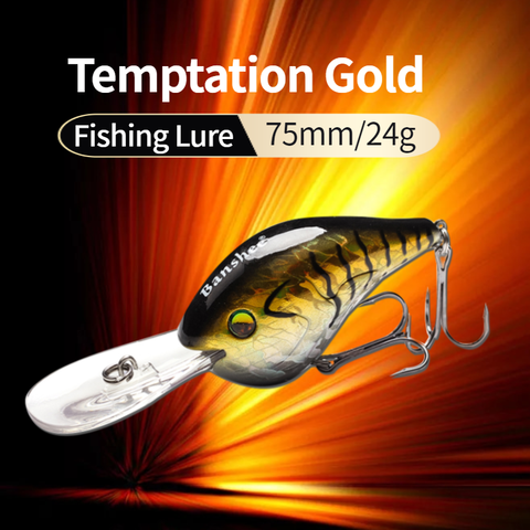 Banshee 75mm 24g Fishing Lure Floating Wobbler Fishing Deep Crankbait Cranks Rattle Artificial Bait Hard Wobbler For Trolling ► Photo 1/6