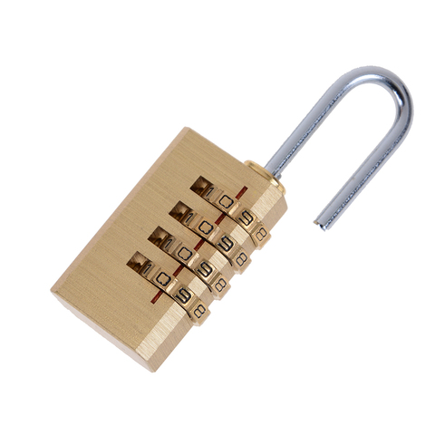 1pc Brass Mini 4 Digits Number Password Code Lock Combination Padlock Pad Lock Resettable for Travelling Bag Door 6cmx2cmx1cm ► Photo 1/6