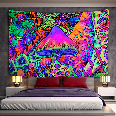 Psychedelic Mushroom Indian Mandala Tapestry Wall Hanging Bohemian Gypsy Psychedelic Tapiz Witchcraft Tapestry ► Photo 1/6