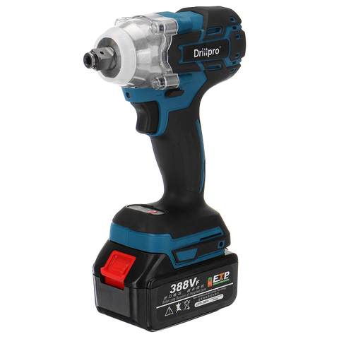 Drillpro 388vf Brushless Cordless Electric Impact Wrench Tool For Home 15000Amh Li Battery LED light Adapt to Makita battery ► Photo 1/6