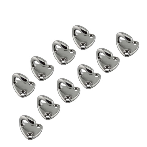 10PCS 316 Stainless Steel Pad Eye Fender Hook Open Type Polish Marine Yacht Hardware Clothes Fender Hook ► Photo 1/6