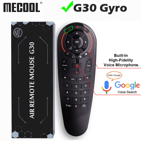 Universal G30 2.4G Gyroscope Wireless Air Mouse 33 Keys IR Learning Smart Voice Remote Control for Android TV Box TV vs G10 G20 ► Photo 1/6