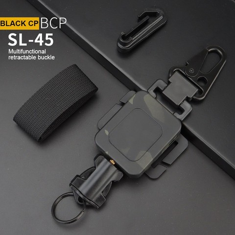 2 In 1 Outdoor Anti-theft Telescopic Buckle Tactical Small Pouch & Keychain Holder Anti-lost EDC Retractable Spring Rope ► Photo 1/6