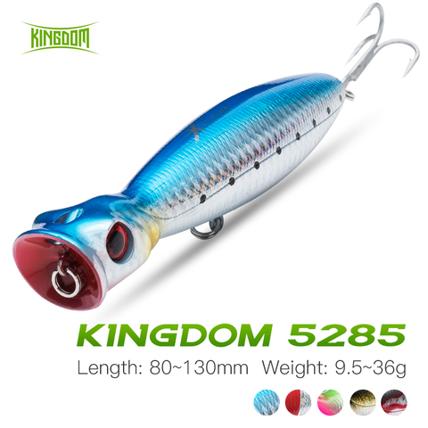 Kingdom Big Popper Fishing Lure 80mm 110mm 130mm Topwater Seabass Fishing Wobblers Crankbait Pesca For Bass Trout Pike Fishing ► Photo 1/6