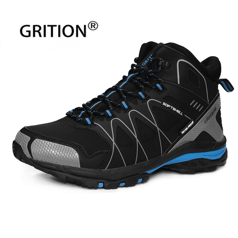 GRITION Men Waterproof Trekking Boots Lace up Mountain Climbing Work Shoes Non-slip Outdoor Winter Keep Warm Big Size 2022 New ► Photo 1/6