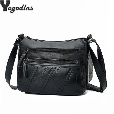 Women Messenger Bag Lady Shoulder Crossbody Bag Small Female pu Leather Handbag Black Flap Purse Bolsa ► Photo 1/6