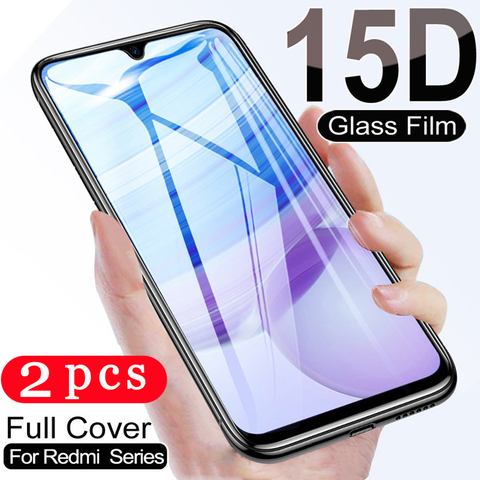 2Pcs full cover tempered glass for xiaomi redmi 10X pro 9A 9C note 9 9s pro MAX 8 8T 8A phone screen protector protective film ► Photo 1/6