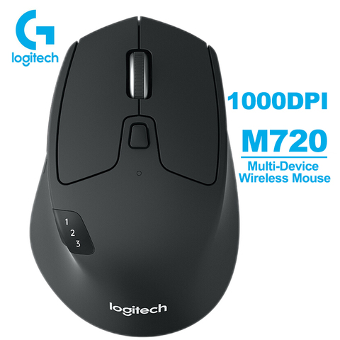 Logitech M720 Wireless Mouse 2.4GHz Bluetooth 1000DPI Gaming Mice with Unifying Dual Mode Multi-Device for Windows Mac Android ► Photo 1/6