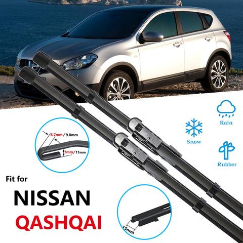 for Nissan Qashqai J10 J11 2006~2017 Wipers Blade Car Accessories Windshield Wipers 2007 2008 2009 2010 2013 2014 2015 2016 ► Photo 1/6