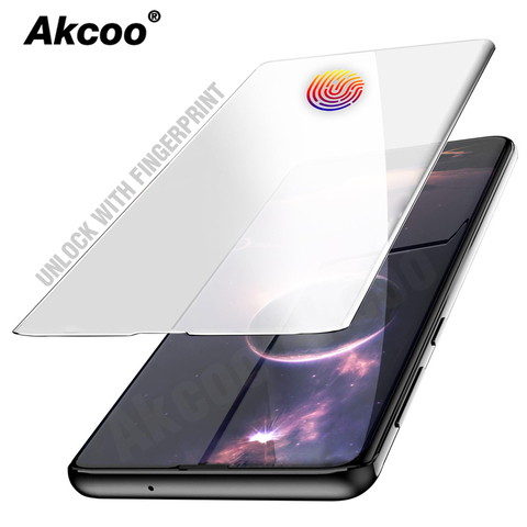 Akcoo S10 Plus tempered glass screen protector UV full glue fiim for Samsung galaxy S6 7 edge S8 9 Note 8 9 S10 screen protector ► Photo 1/6