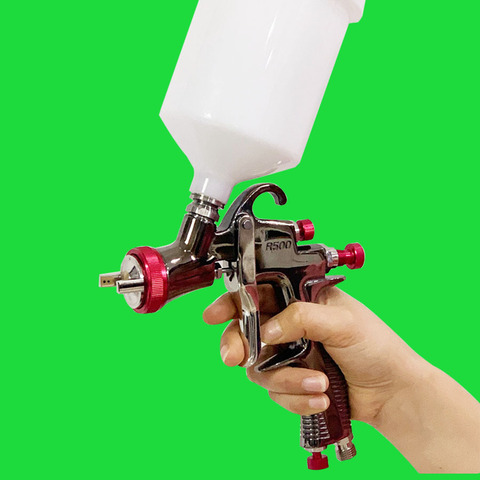 High quality LVLP Air Spray Gun R500 Car Finish Painting 1.3mm Nozzle 600cc Cup Gravity Automotive Finishing Coat Surface Paint ► Photo 1/4