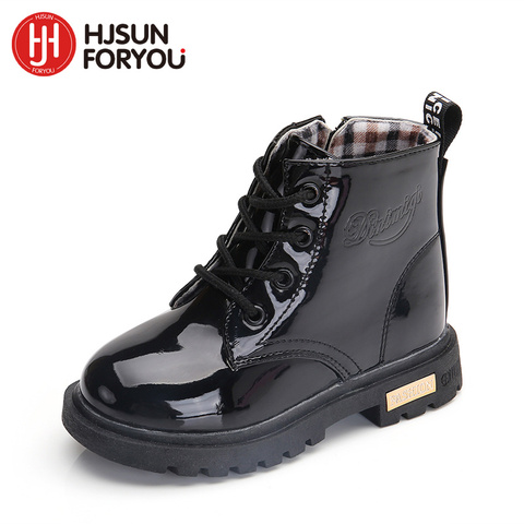 2022 New Winter Children Shoes PU Leather Waterproof Martin Boots Kids Snow Boots Brand Girls Boys Rubber Boots Fashion Sneakers ► Photo 1/6