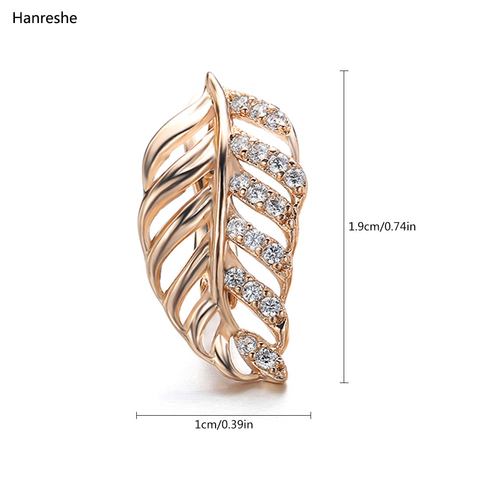 Hanreshe Natural Zircon Stud Earrings Girl Crystal Copper Punk Jewelry Party Cute Leaf Shape Couple Earrings Women Gift ► Photo 1/4