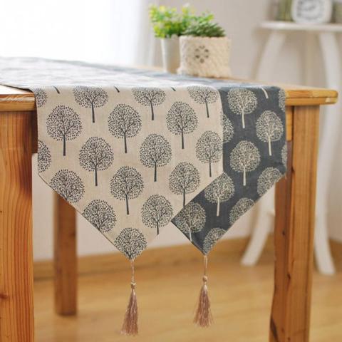 6  33cm*160/180/200/220/240cm 5Size Table runner Modern Tree pattern Chirstmas party wedding Decor crafts Linen cotton ► Photo 1/6