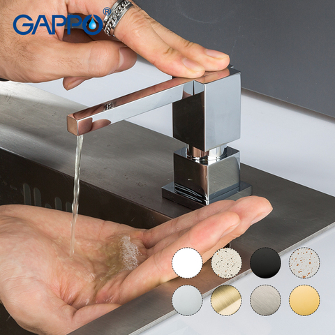 GAPPO Liquid Soap Dispenser Brass Deck Mounted Kitchen Soap Dispensers Square Counter top Dispenser ► Photo 1/6
