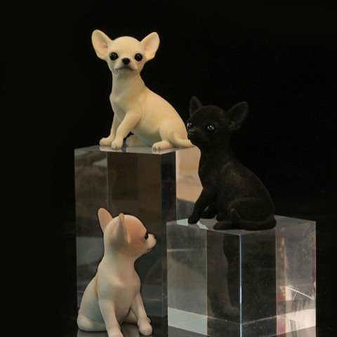 Mr.Z Resin PVC Miniature Animal Model Chihuahua Cute Puppy Dog Model Toy fit for Action Figure Toys Accessories ► Photo 1/6
