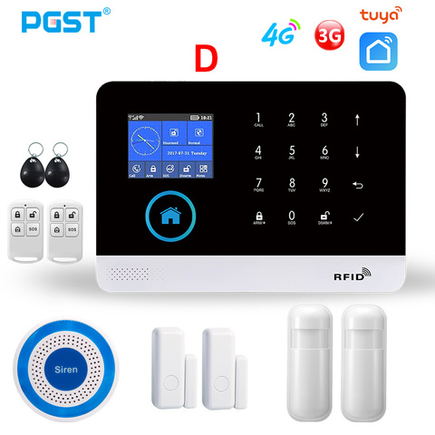 PGST PG103 4G 3G GSM Alarm System for Home Security Alarm with Solar Wireless Siren Smart Home Kit Tuya Smart Life  APP Control ► Photo 1/6