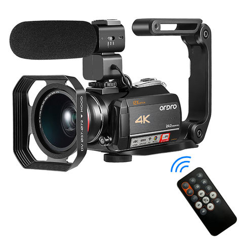 Camcorder Vlog Camera 4K Professional for YouTube Video Live Streaming Ordro AC5 12X Optical Zoom Filmadora Camara ► Photo 1/6