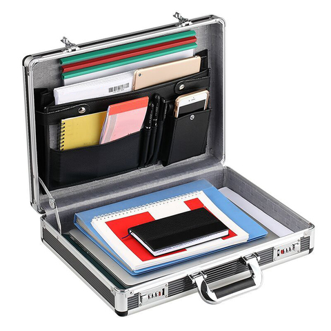 portable Aluminum Tool case Outdoor suitcase toolbox password File box Impact resistant safety case equipment case 45x33x11cm ► Photo 1/6