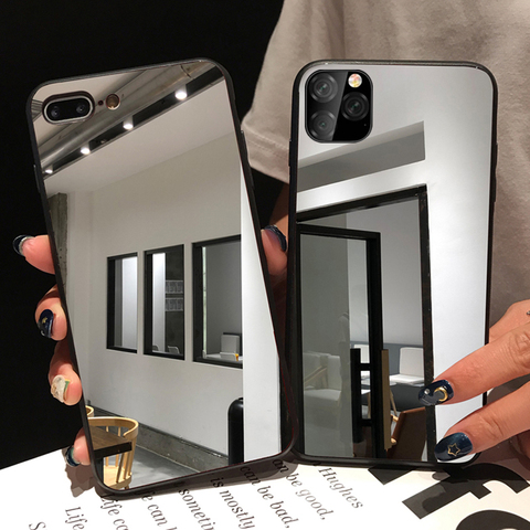 Luxury makeup mirror Case for iPhone 12 Pro Mini 11 XS Max Xr X Mobile Cover for iPhone 8 7 6 6S Plus 5 Se2022 Cases Funda Coque ► Photo 1/6