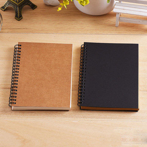 Notebook Spiral Sketchbook Graffiti Notebook for school supplies Size A5&A6 100 pages Kraft paper cover Notebook blank page ► Photo 1/5