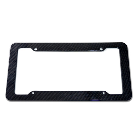 Black Carbon Bracket w/ Screws,Universal American License Plate Frame Auto AccessoryFiber Number Plate TAG Cover for Front Rear ► Photo 1/6