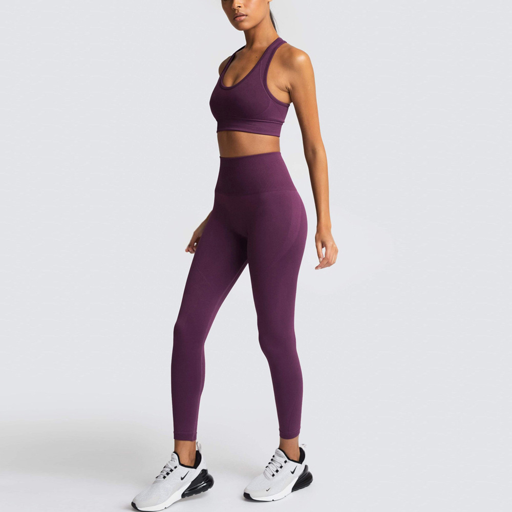 Women's Seamless Yoga Set 2 Pieces Fitness Tracksuit Workout Yoga Suit Gym Sport 