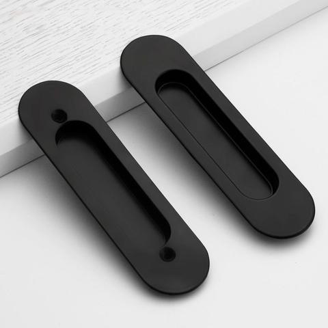 American Zinc Alloy Indoor Sliding Closet Door Handle Decorative Furniture Black Drawer Push Pull Hardware Door Knobs ► Photo 1/4