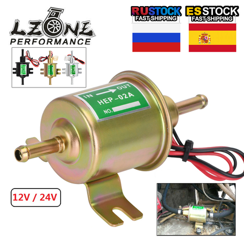 LZONE - New 12V / 24V Electric Fuel Pump Low Pressure Bolt Fixing Wire Diesel Petrol HEP-02A For Car Carburetor Motorcycle ATV ► Photo 1/6
