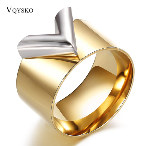 Fashion Famous Brand Women Ring Jewelry Double Color Gold Anillos Mujer Femmel Titanium Steel High Polished Luxury ► Photo 1/6