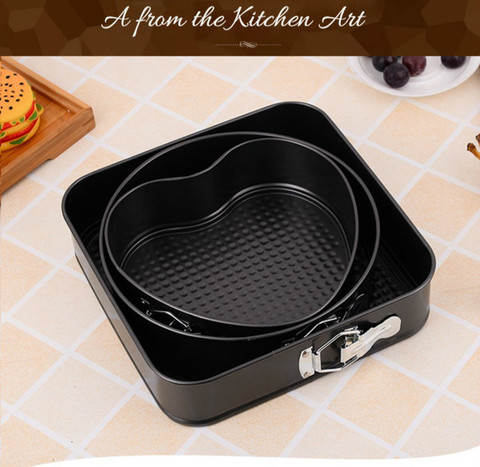 3-piece cake pan set, metal baking pan cake mold, 3 sets of round square stainless steel kitchen accessories baking ► Photo 1/6