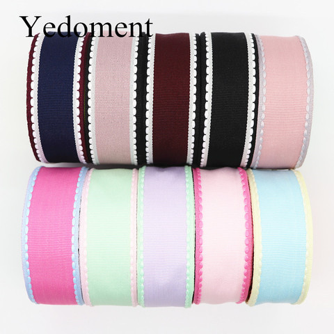 10 Yards 10MM/25MM/38MM Stitch Ribbons Colorful Edge Dotted Line Ribbon For Hair Bows DIY Crafts Handmade Accessories Y19041802 ► Photo 1/6