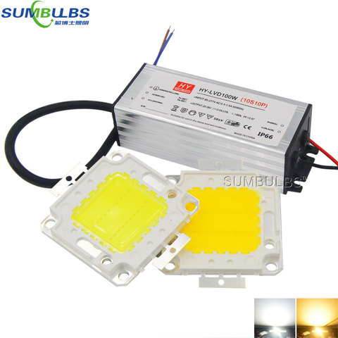 100% Epistar LEDs AC 110V 220V Full Watt 10W 20W 30W 50W 100W COB LED Matrix Chip Project Flood Light Source with LED Driver ► Photo 1/6