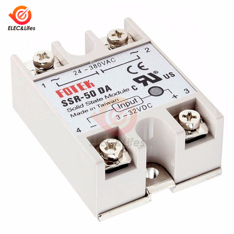 SSR-40DA AC SSR Single Phase Solid State Relay 100A SSR-10DA SSR-25DA SSR-50DA SSR-100DA DC To AC Control Relay 3-32V to 24-380V ► Photo 1/6