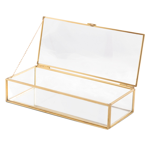 Nordic Vintage Trinket Glass Box Holder Modern Design Jewelry Organizer+lid Skin care product storage box ► Photo 1/5