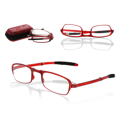 Hot Sale Unisex Foldable Reading Glasses Eyeglass With Case +1.0 +1.5 +2.0 +2.5 +3.0 +3.5 +4.0 Reading  Accessories Vision Care ► Photo 1/6