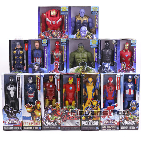 Super Heroes Avengers Thanos Black Panther Captain America Thor Iron Man  Spiderman Hulkbuster Hulk Action Figure 12 30cm - Price history & Review