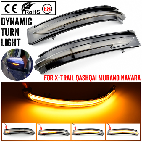 Dynamic Blinker For Nissan X-Trail T32 Qashqai J11 Murano Z52 Navara NP300 Pathfinder Juke LED turn signal lights Mirror ► Photo 1/6