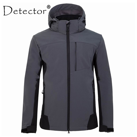 Detector Waterproof Fleece Hiking Jacket Men Rain Windproof Tactical Softshell Jacket for Climbing Fishing Trekking Windbreaker ► Photo 1/1