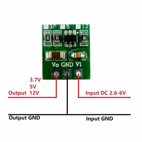 6W Ultra-small & Ultra-thin DC-DC Step-up Converter 2.6-6V to 3.7V 5V 12V Boost Voltage Regulator Module ► Photo 1/6