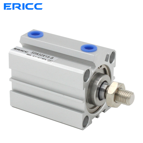 air Cylinder SDA series Male thread Pneumatic Compact airtac type 16 20 25 32 40 50 63mm Bore to 5 10 15 20 25 30 35 40 45 50mm ► Photo 1/6