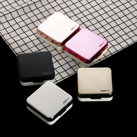 New Hot Sale Fashion Contact Lens Box ABS Plastic Square Mirror Lens Case Travel Container Holder Storage Soaking Box Case ► Photo 1/6