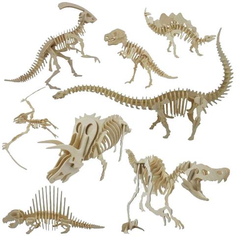 Children Funny 3D Simulation Dinosaur Skeleton Puzzle DIY Wooden Montessori Educational Toy for Kid Boy Girl Hobby Gift Home Dec ► Photo 1/6