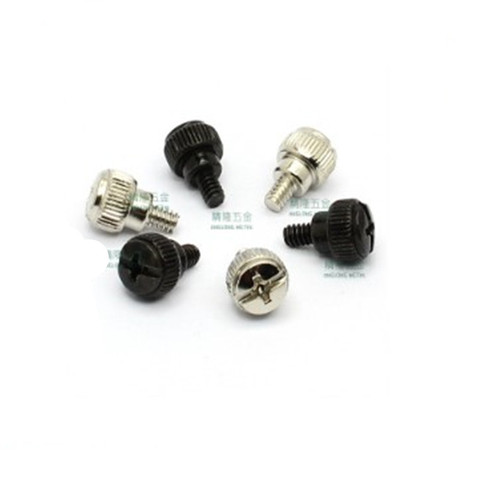 10pcs/lot  6#-32*5 Computer Case Screws Black Or Nickel Computer Case Screw Hand Tighten Thumb Screw ► Photo 1/1