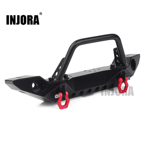 INJORA Metal Front Bumper with Led Lights for 1/10 RC Crawler Axial SCX10 90046 SCX10 III AXI03007 TRAXXAS TRX-4 ► Photo 1/6