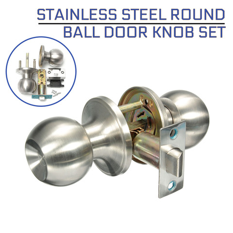 Stainless Steel Door Lock 25mm-45mm Bathroom Round Ball Door Knob Set Handle Passage Lock Contemporary Internal Door Knob Pair ► Photo 1/6