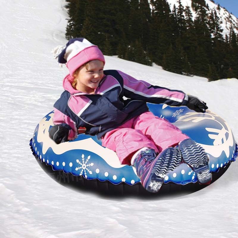 Snow Tube For Winter Fun Inflatable 47 Inch Heavy Duty Snow Sleds For Kids Adult 